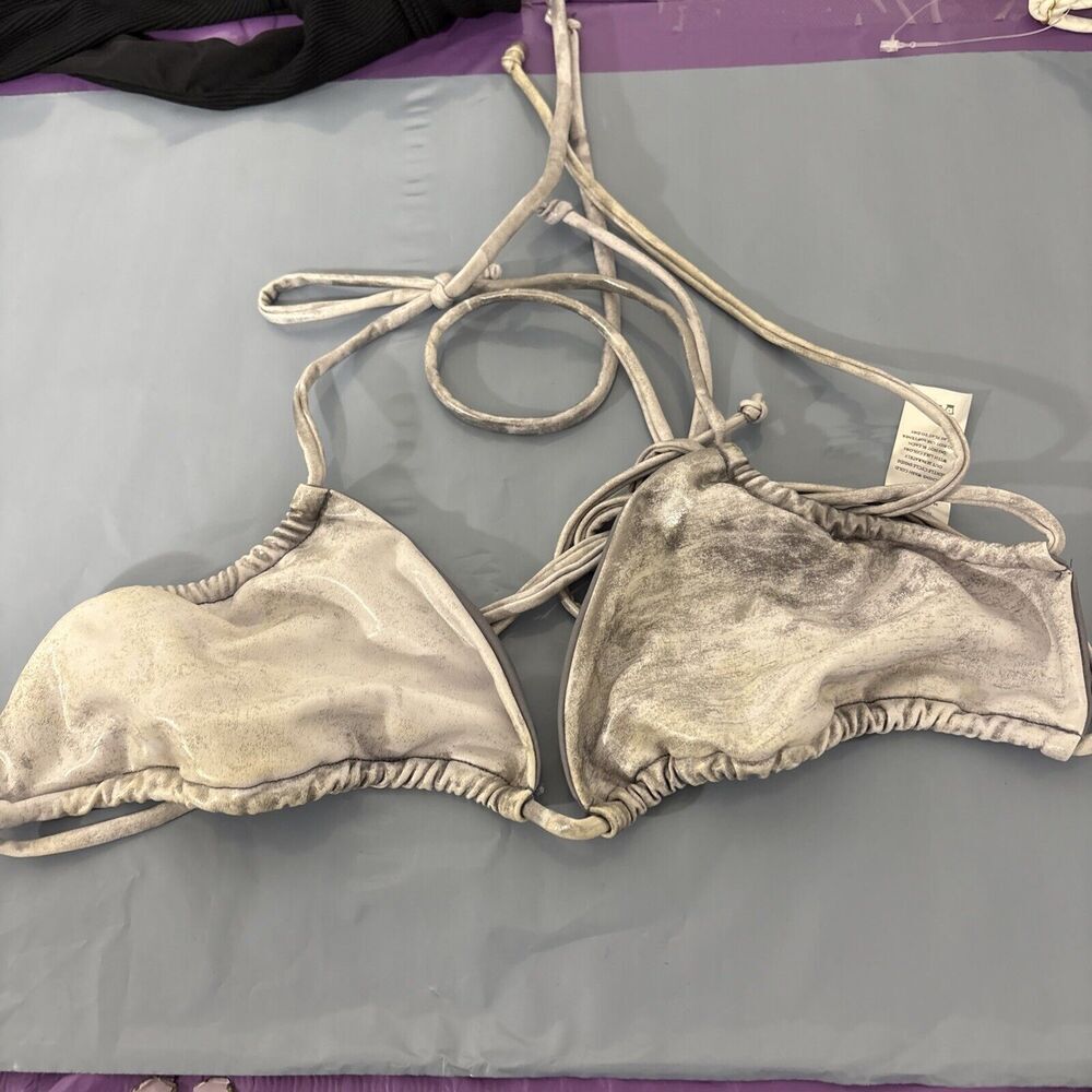 NWT Superdown Revolve Metallic String Bikini Top Size Small